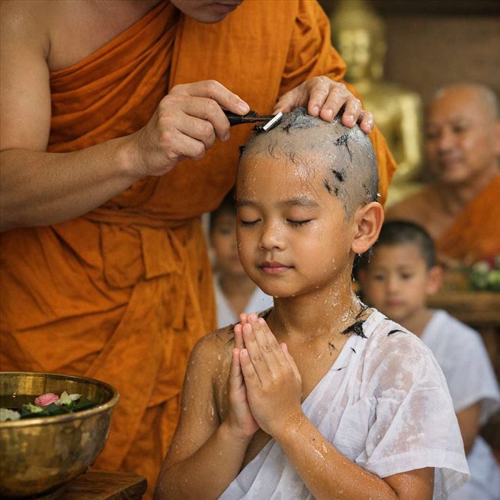 Cérémonie de tonsure bouddhiste : déroulement, sens et rituels